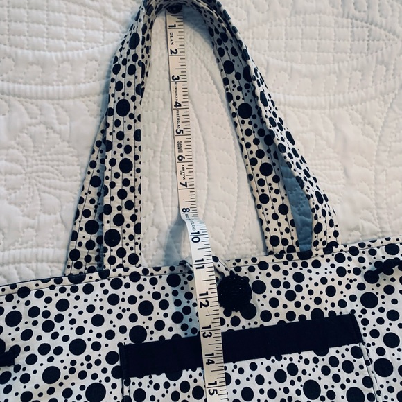 “Polkadot” Shoulder Tote w/ 10 Interior (Vinyl See Tru) Wall Storage Pockets - Picture 7 of 12